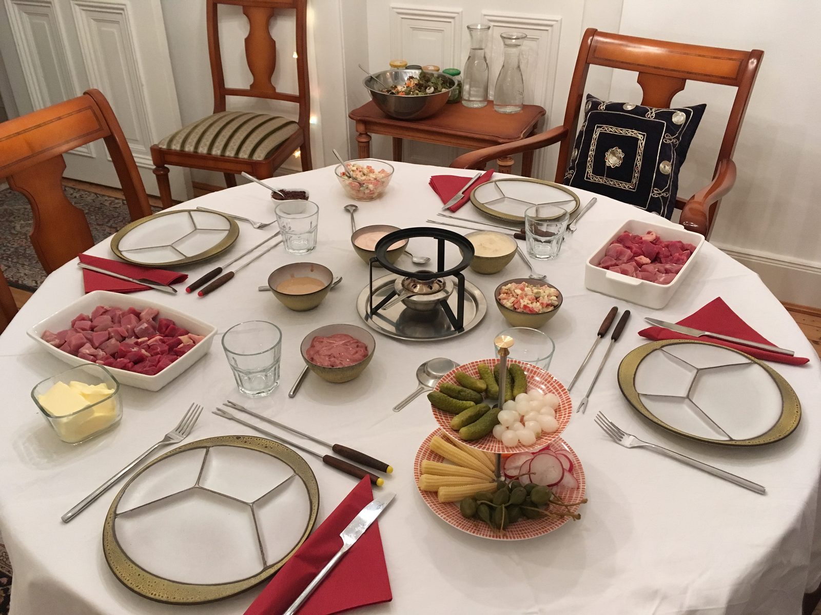 Fondue gedeckt