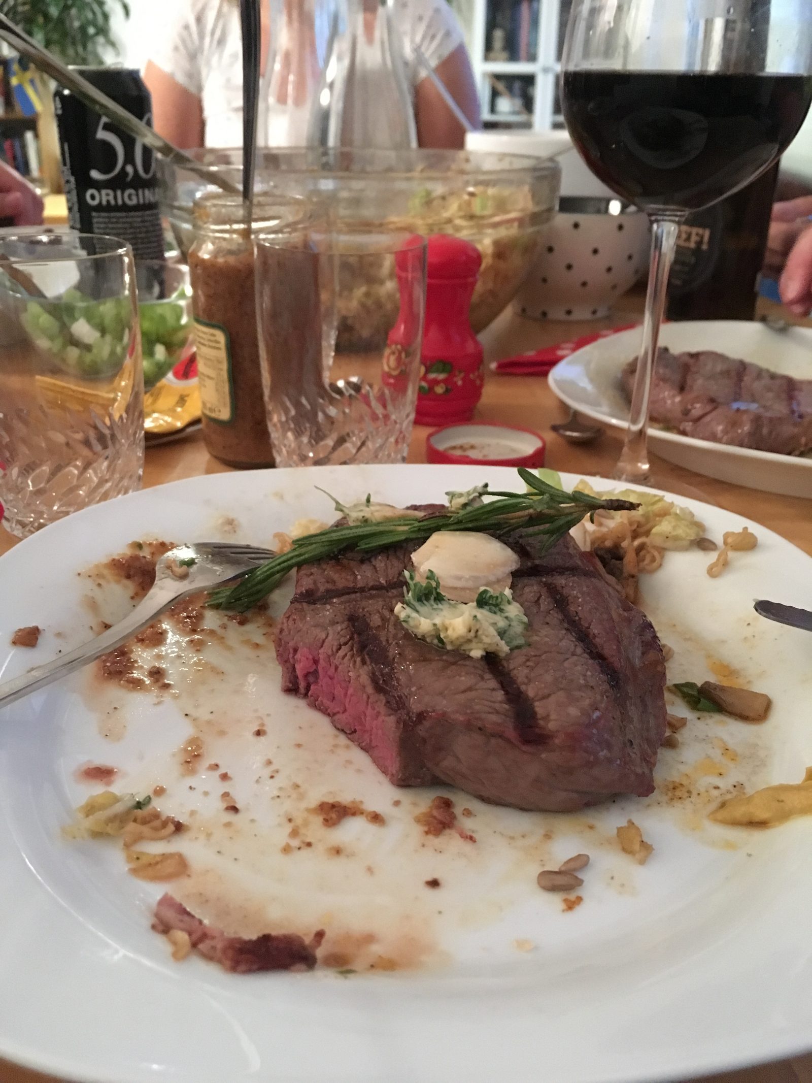 Steak, Grillen bei Ruderers