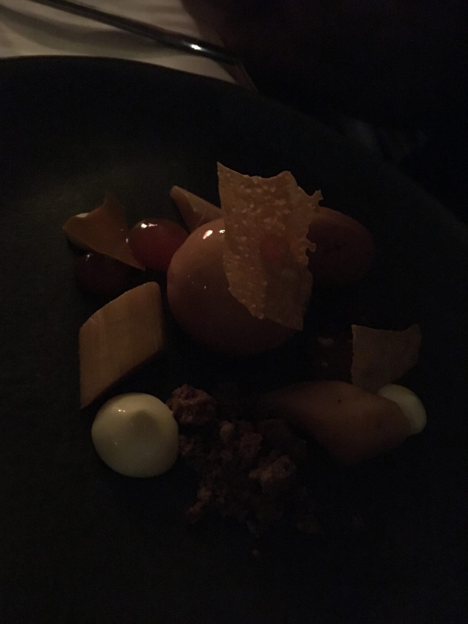 Rharbarber, weiße Schokolade, Karamell