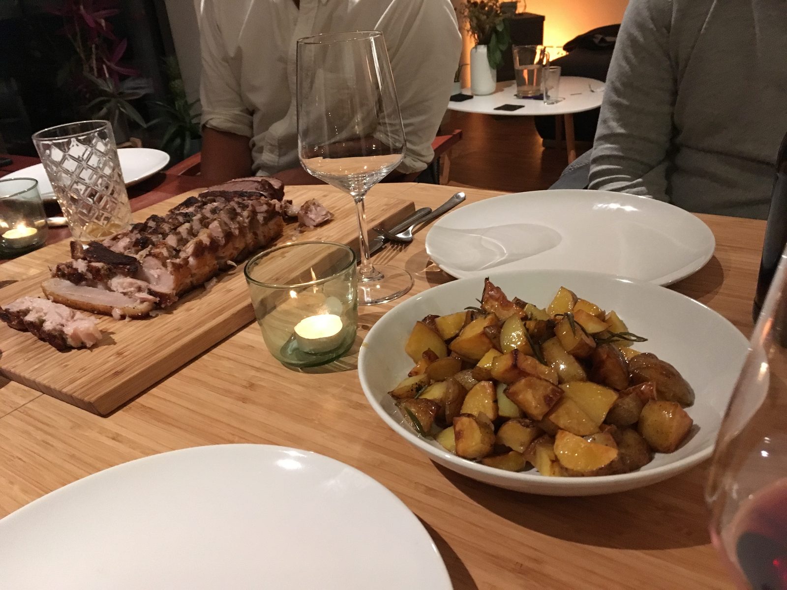 Schweinebauch, Whiskeykartoffeln
