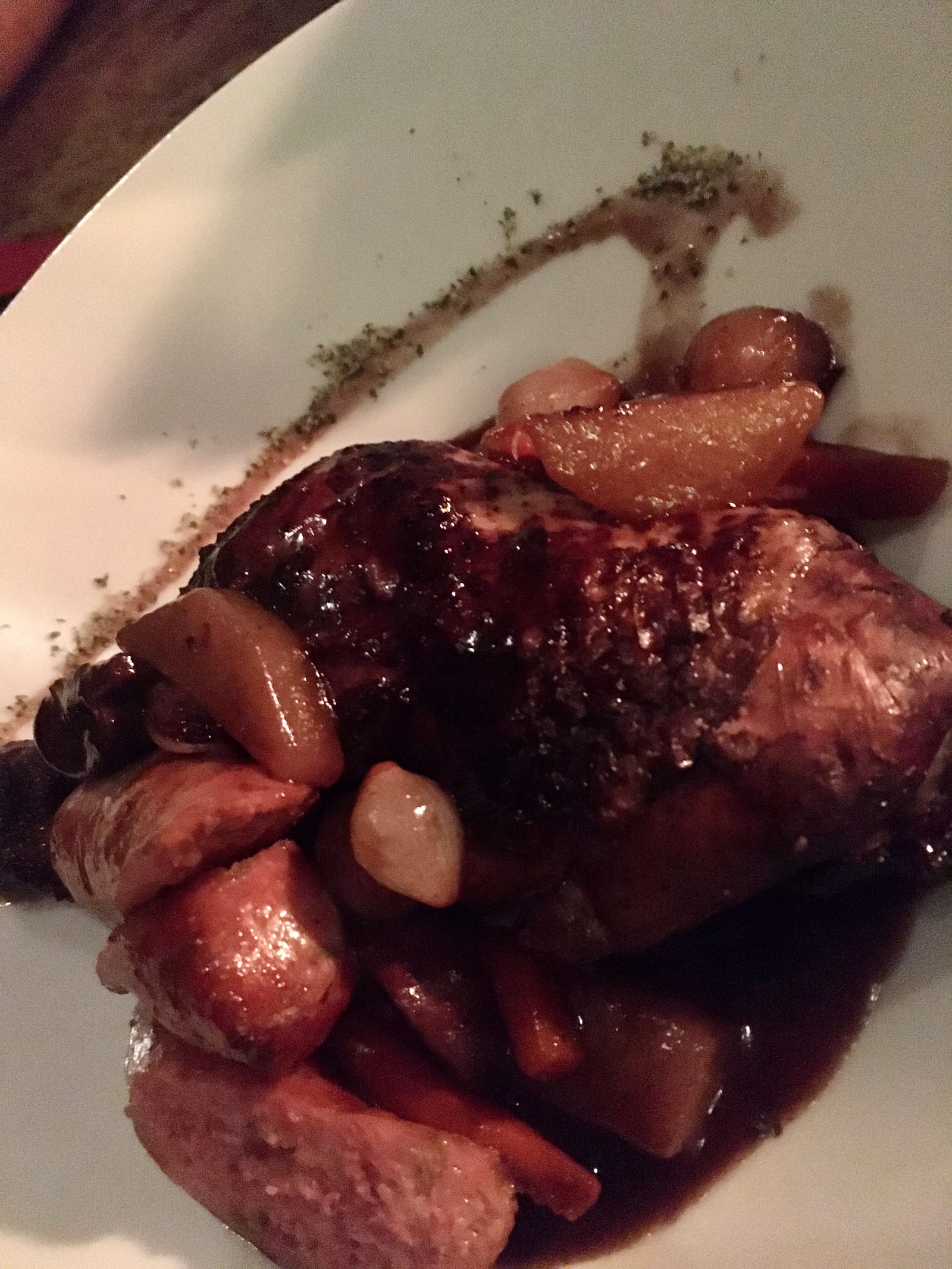 Coq au vin mit Fenchel Salsiccia
