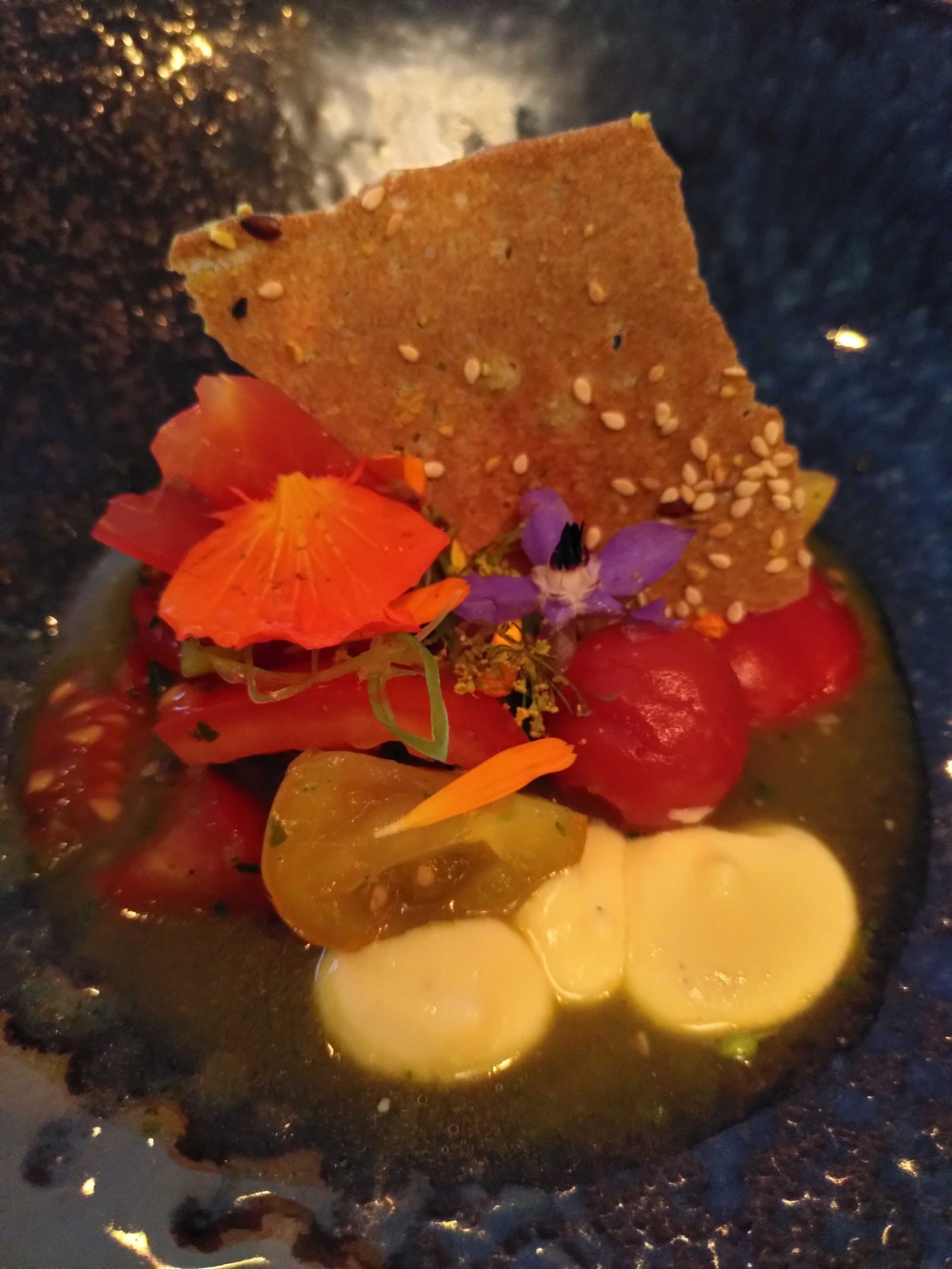 Tomatenvielfalt, Frischkäse, Ackerwildkraut