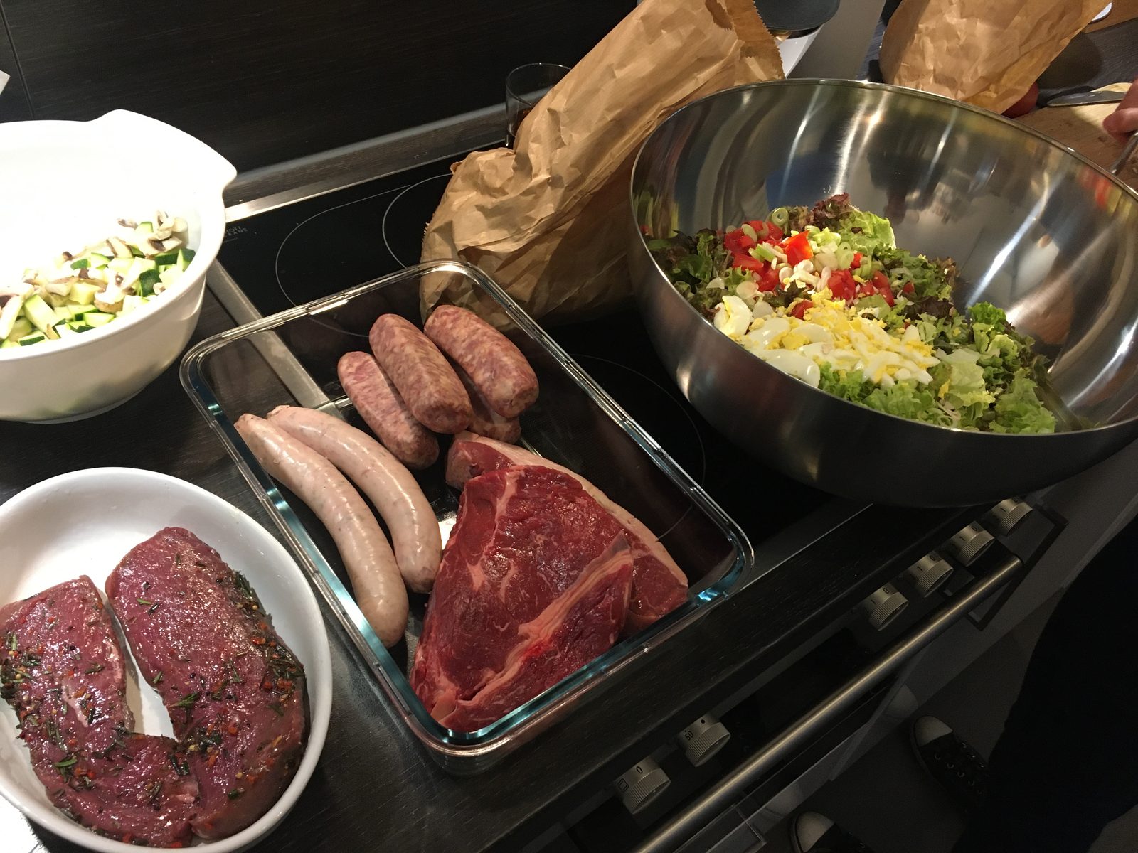 Fleisch, Salat