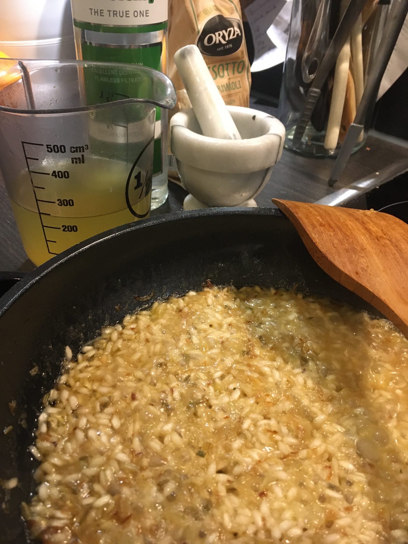 Risotto mit Vodka kochen